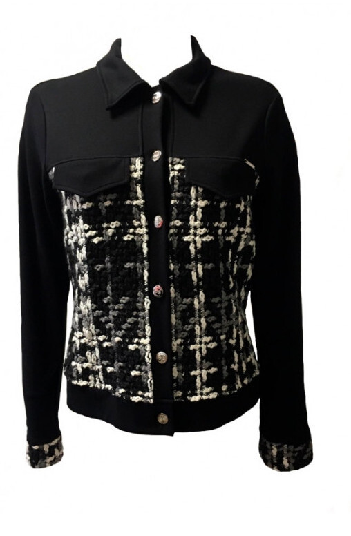 Maloka: The Colors Of Coco Chanel Jacquard Stretch Denim Jacket