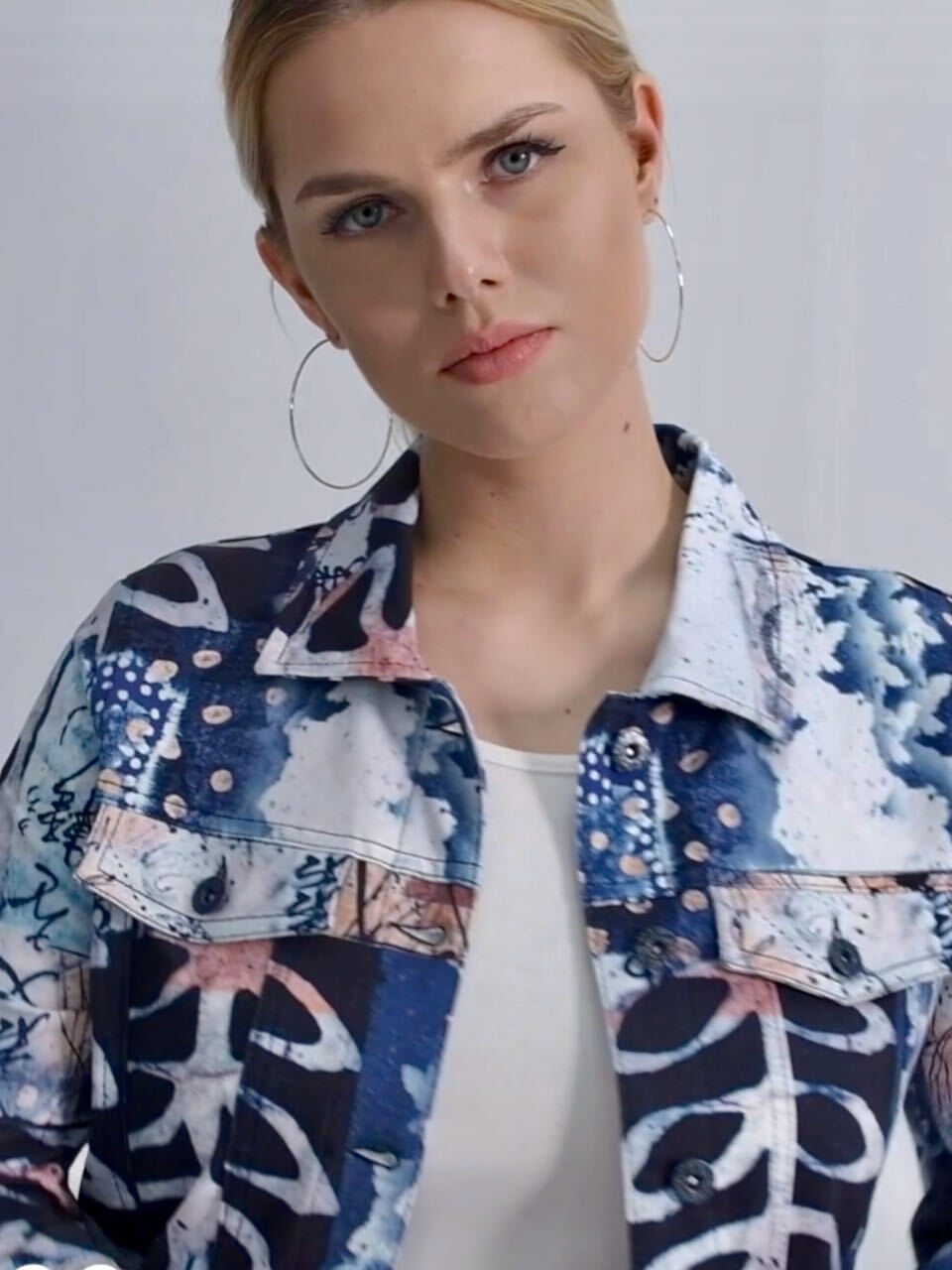 Simply Art Dolcezza: Papers In Color Abstract Art Soft Denim Jacket