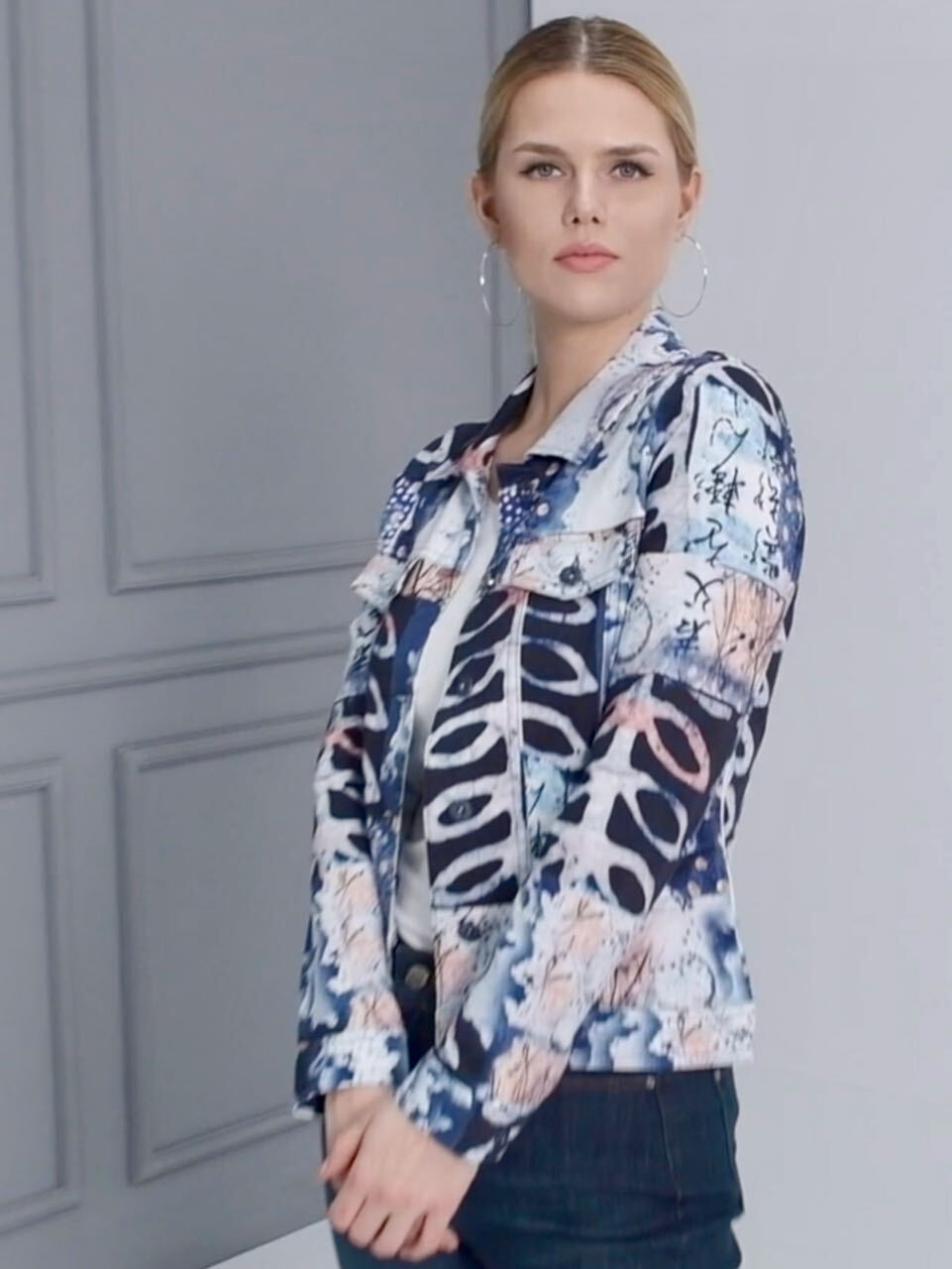 Simply Art Dolcezza: Papers In Color Abstract Art Soft Denim Jacket