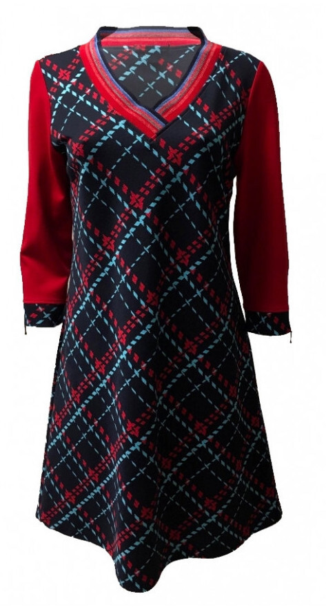 Maloka: Jacquard Tartan Flared Dress (2 Left!)