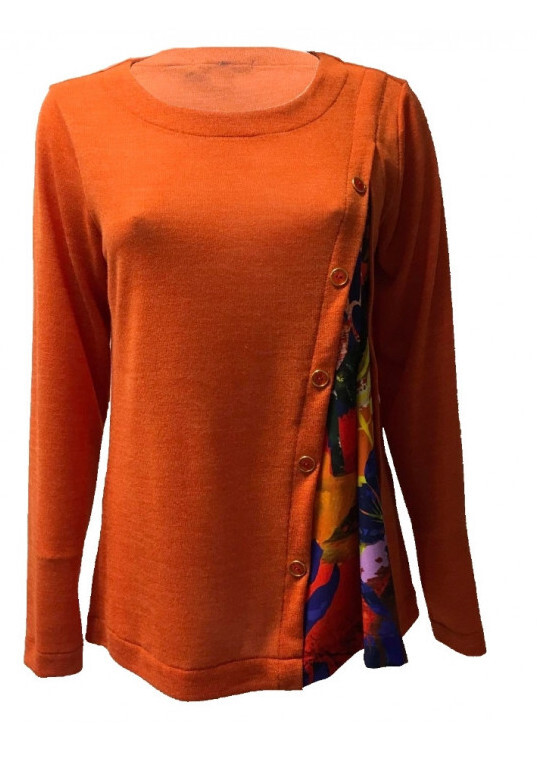 Maloka: Electric Blue Blooms Flared Contrast Sweater SOLD OUT
