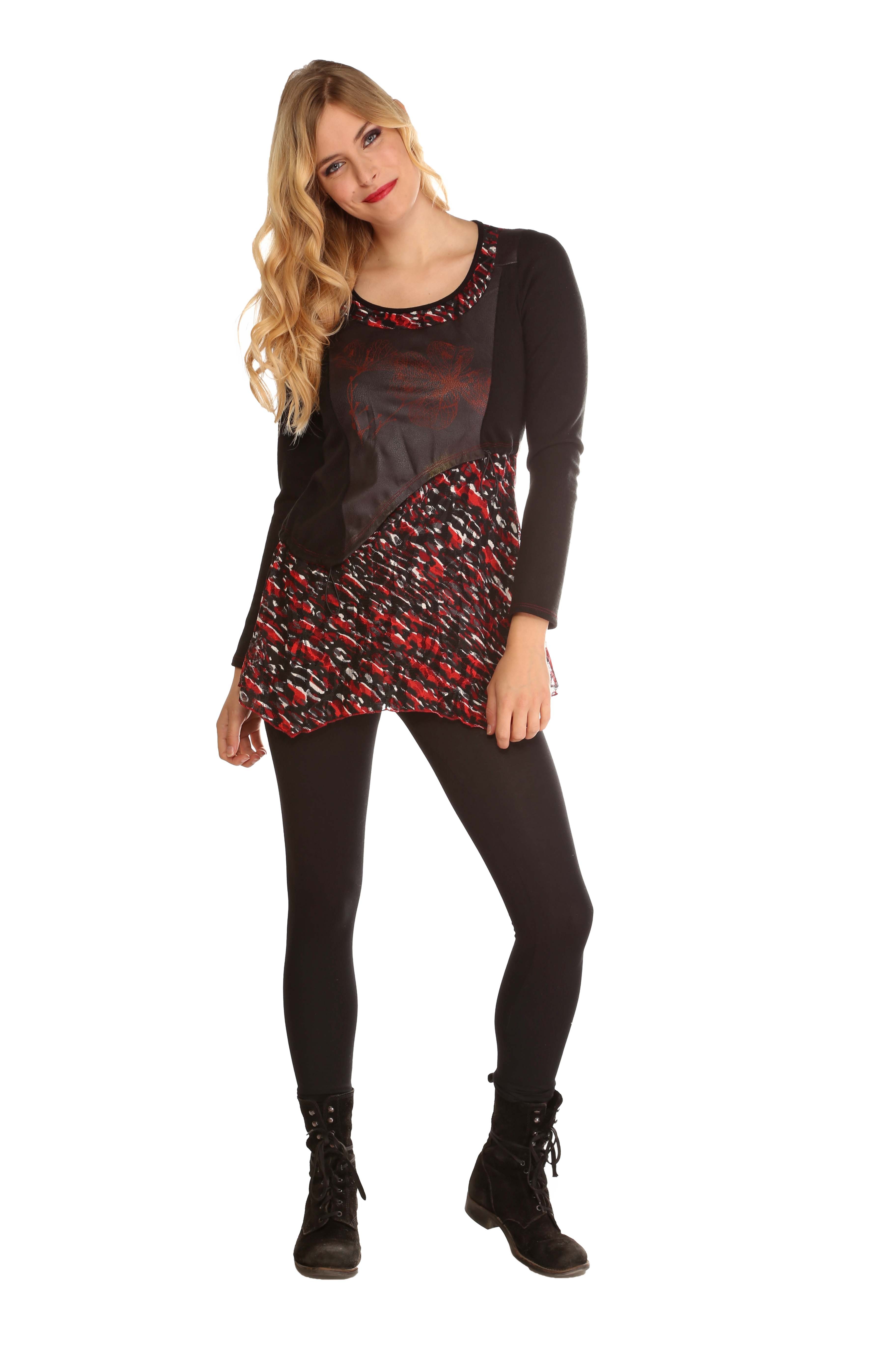 ME Paris: Vegan Leather Rose Tunique ME_TRIDENT_TUNIQUE