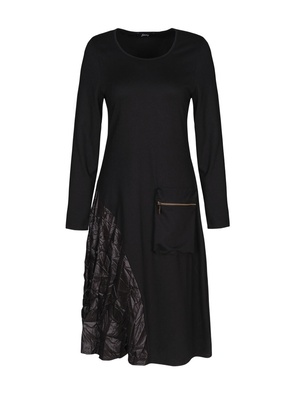 EverSassy By Dolcezza: Asymmetrical Pocket Multi-Media Black Dress (1 Left!)