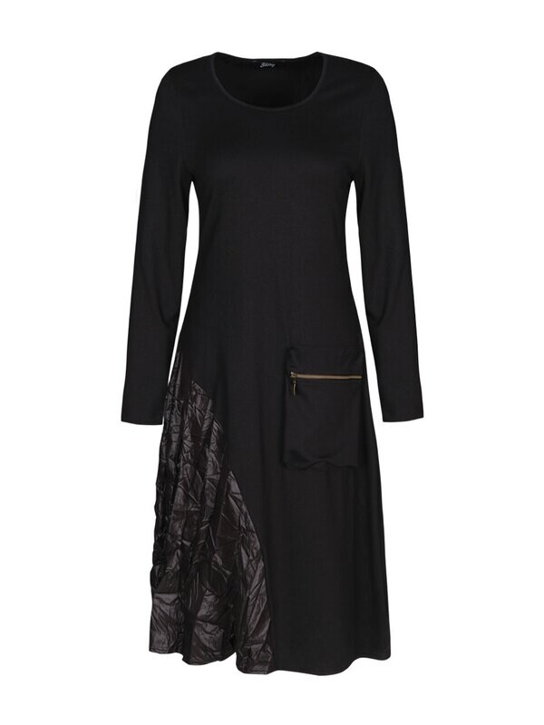 EverSassy By Dolcezza: Asymmetrical Pocket Multi-Media Black Dress