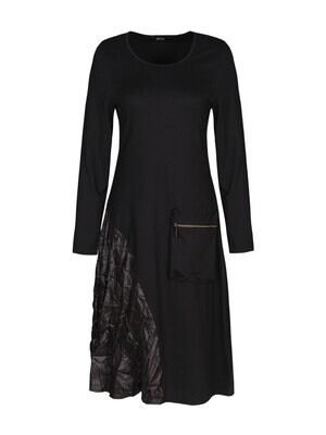 EverSassy By Dolcezza: Asymmetrical Pocket Multi-Media Black Dress