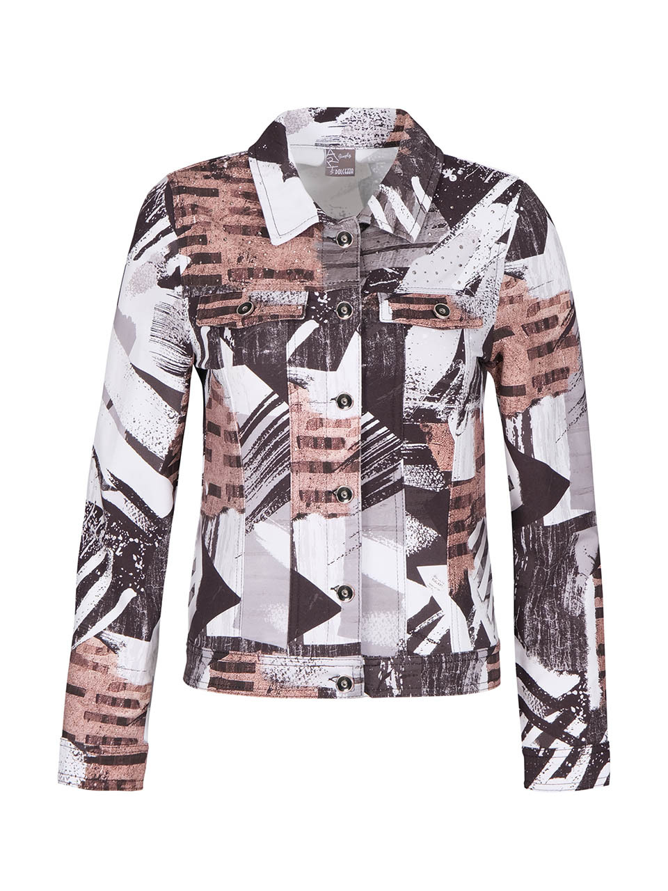 Simply Art Dolcezza: A Splash of Cacao Abstract Art Soft Denim Jacket (2 Left!)