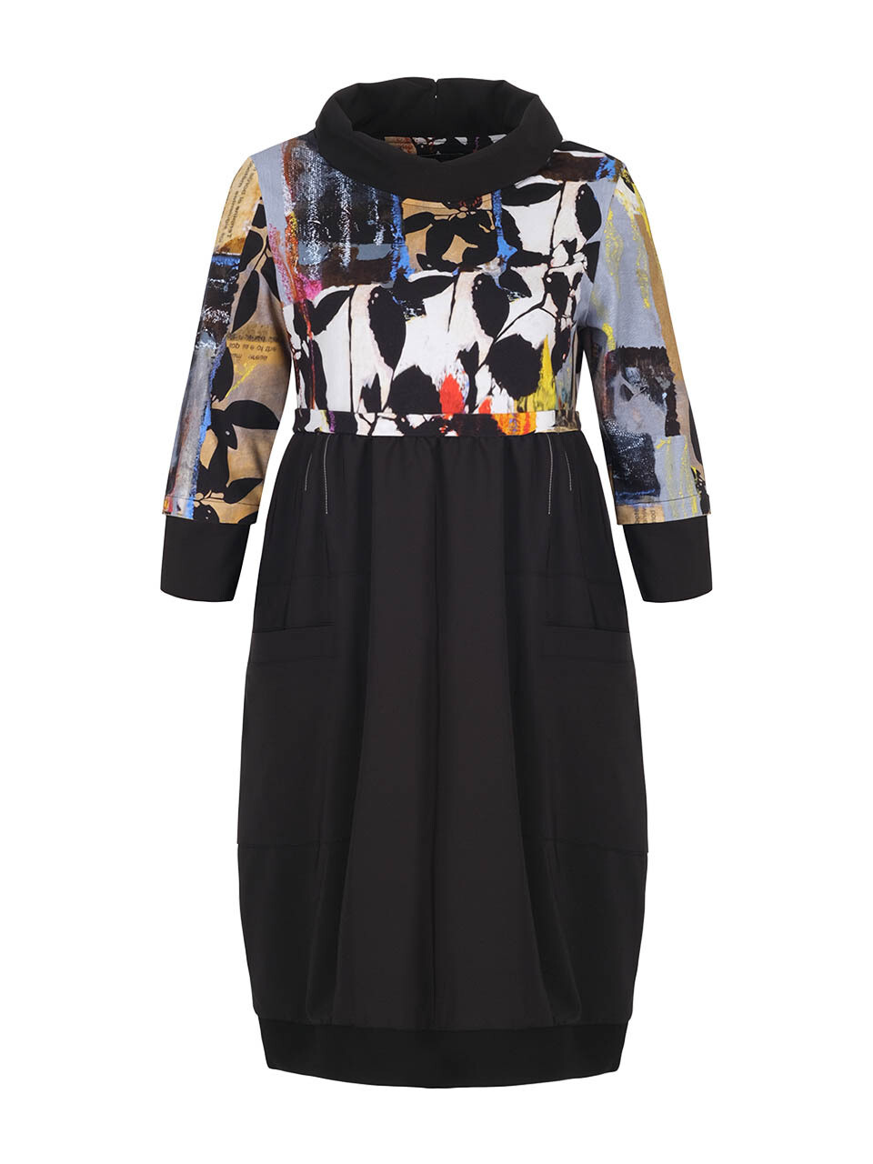 Simply Art Dolcezza: Mixed Media Double OO Abstract Art Midi Dress