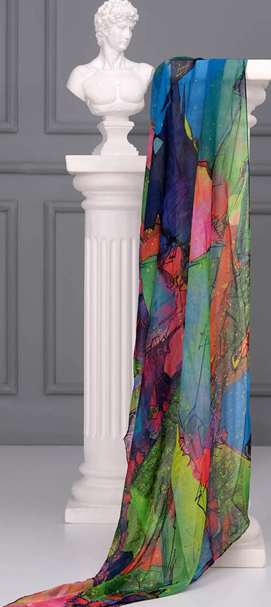 Simply Art Dolcezza: Arty Dog Mia Abstract Art Shawl Scarf (1 Left!) Dolcezza_SimplyArt_71907