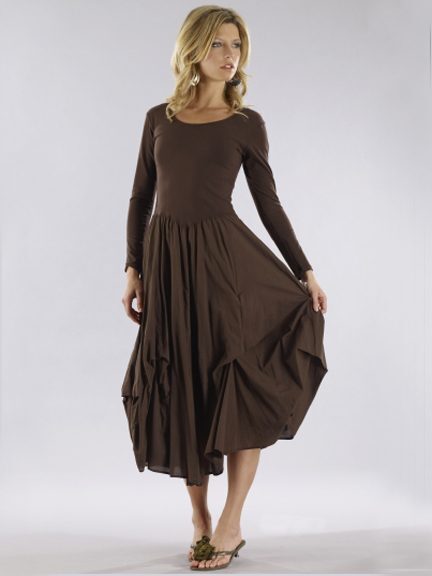 Luna Luz: Tied & Dyed Long Sleeve Dress (Ships Immed in Navy, 3 Left!)