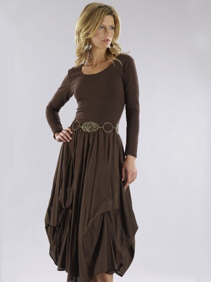 Luna Luz: Tied & Dyed Long Sleeve Dress (Ships Immed in Navy, 3 Left!) LL_394T_NAVY