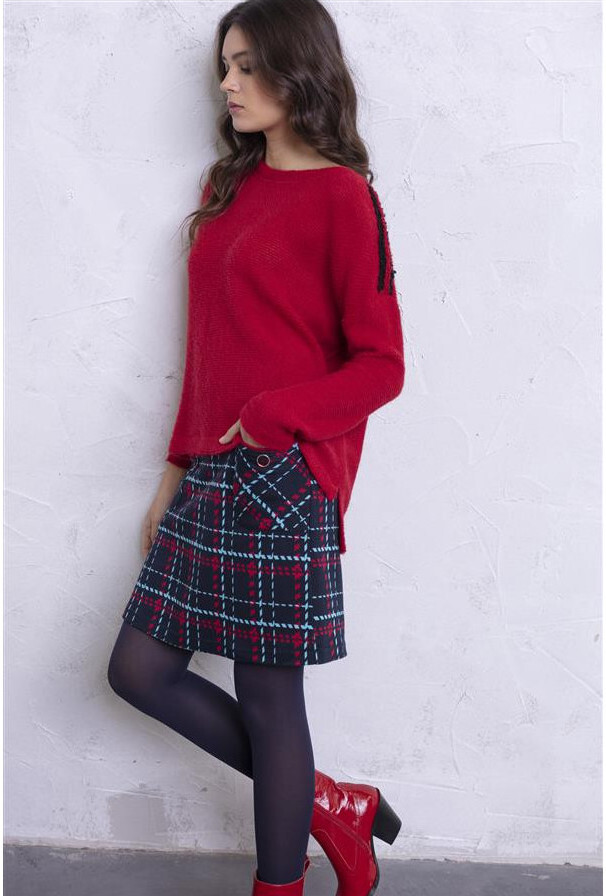 Maloka: Comfy Jacquard Tartan Pocket Skirt (Few Left!) MK_TEEA_N