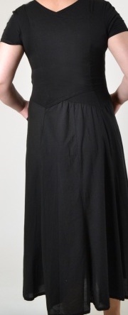 Luna Luz: Short Sleeve Cross Over Bodice Tie Dye Long Dress (Ships Immed: Black Botanical!)