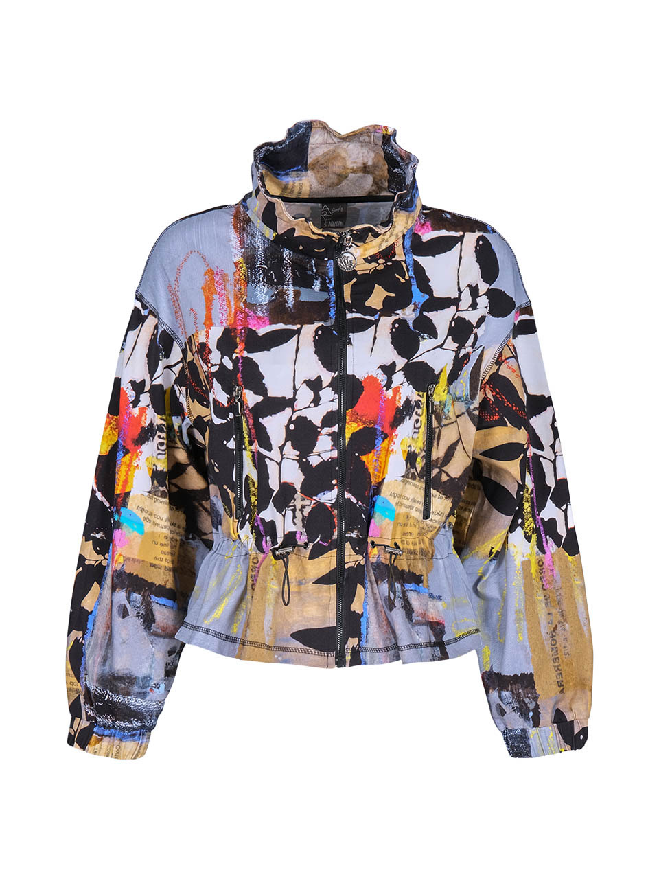 Simply Art Dolcezza: Pull Tie Waist Zip Up Double OO Art Jacket (2 Left!) Dolcezza_SimplyArt_71698