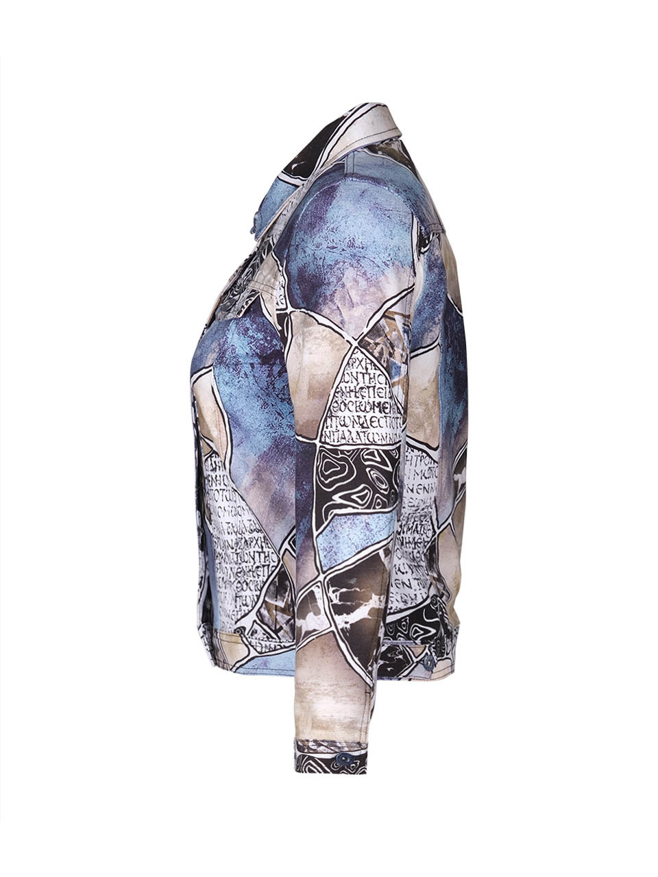 Simply Art Dolcezza: Blue Mood Print Abstract Art Soft Denim Jacket (2 Left!)