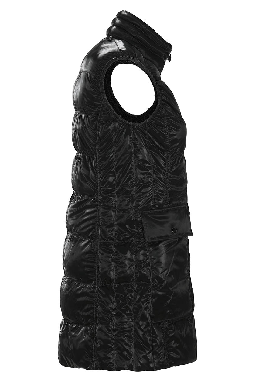 Dolcezza: Exquisite Black Shimmer Quilted Extra Long Pocket Vest (1 Left!)