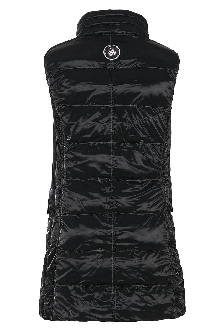 Dolcezza: Exquisite Black Shimmer Quilted Extra Long Pocket Vest (1 Left!)