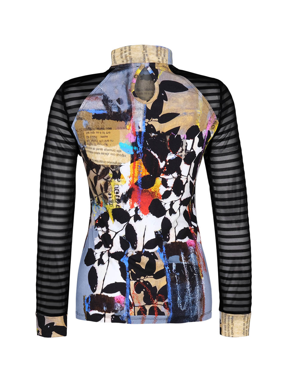 Simply Art Dolcezza: Keyhole Neck Double OO Abstract Art Top