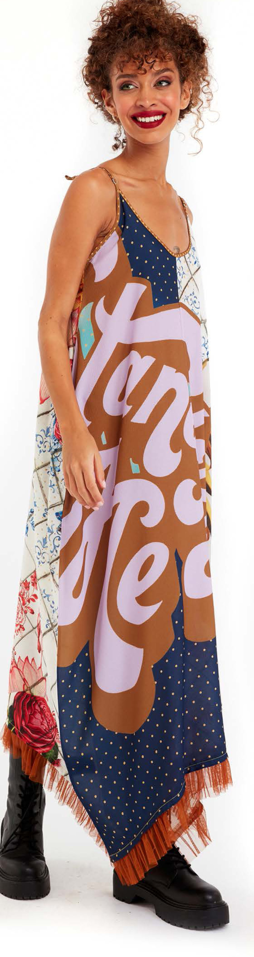 IPNG: Ocean Washed Tiled Illusion V-Cut Maxi Dress