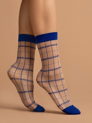 Fiore: Blue Shimmer Patterned Socks
