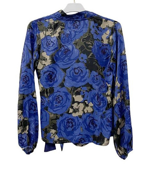 Paul Brial: Blue Bed of Roses Tied Waist Top (2 Left!)