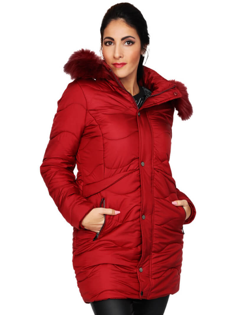 S'Quise Paris: Smooth Like Butter Faux Fur Hooded Coat SQ_1014