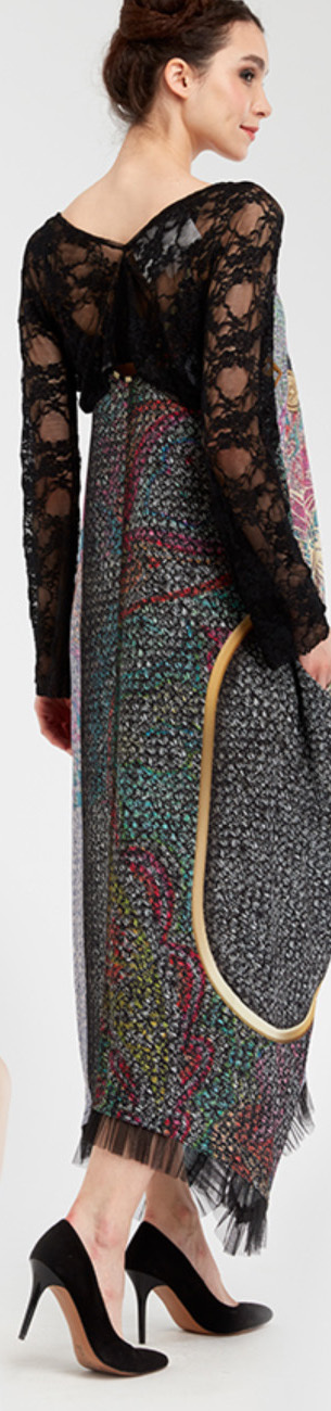 IPNG: Royal Summer Stamp Illusion V-Cut Maxi Dress (Some Ship Immed!)