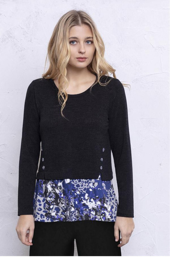 Maloka: Wild By Nature Mixed Media Flared Sweater (1 Left!) MK_NERA