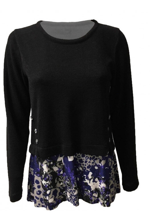 Maloka: Wild By Nature Mixed Media Flared Sweater (1 Left!)