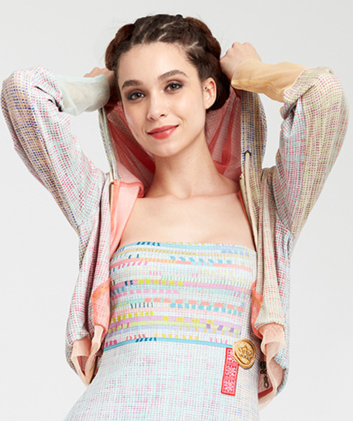 IPNG: Royal Summer Stamp Contrast Illusion Hoodie Jacket (Most Ship Immed!) IPNG_RSSGW-125
