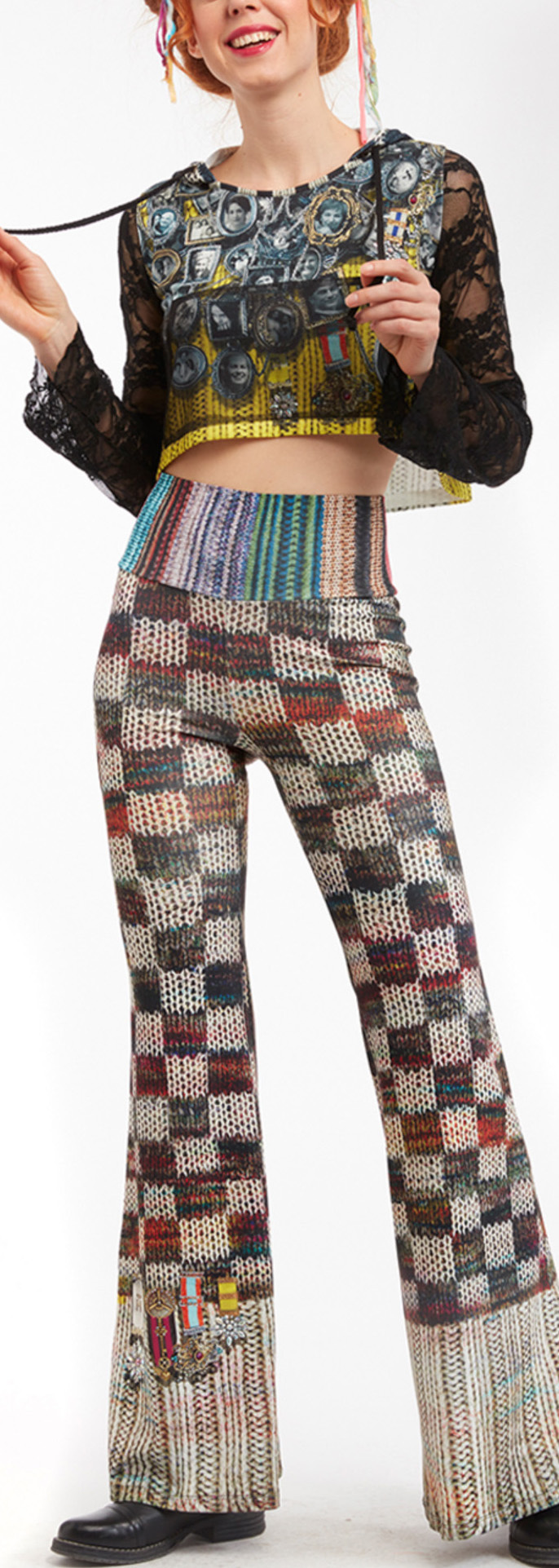 IPNG: Destructive Knit Illusion Grand Familia Checkered Pants (Some Ship Immed!) IPNG_GFP-043