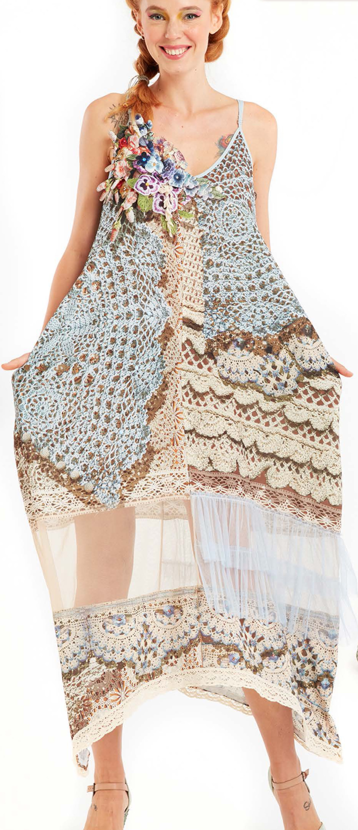IPNG: Feelin Bloomy Knit Illusion V Cut Pocket Maxi Dress (Ships Immed, 1 Left!)