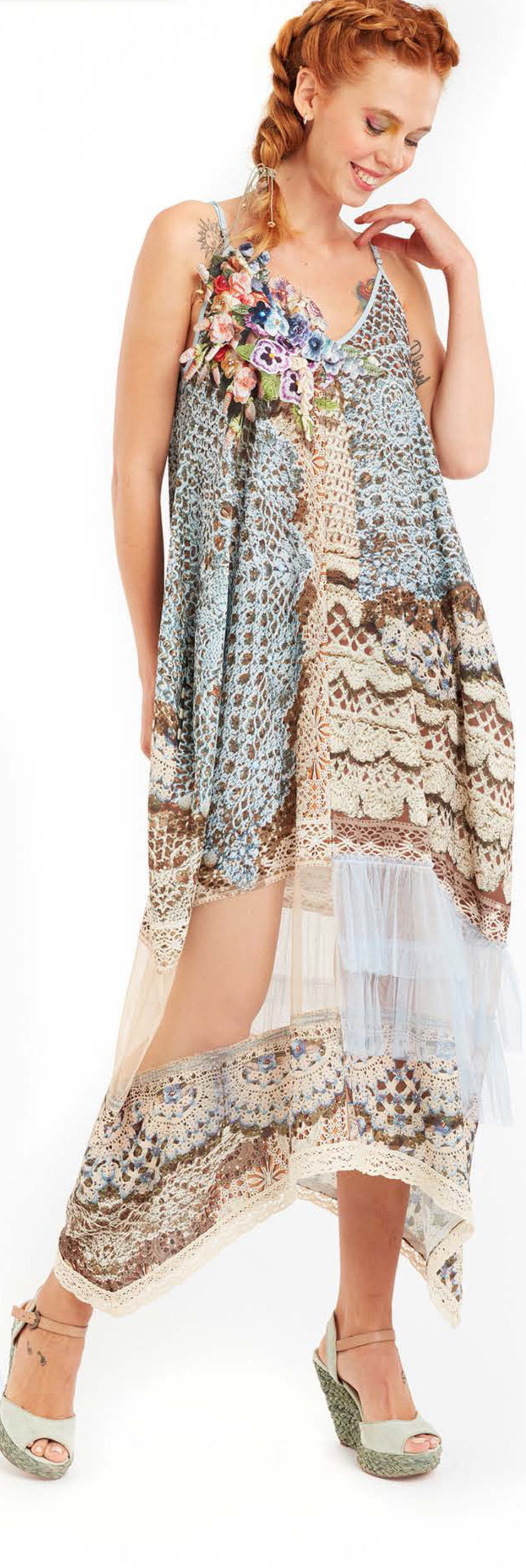 IPNG: Feelin Bloomy Knit Illusion V Cut Pocket Maxi Dress (Ships Immed, 1 Left!)