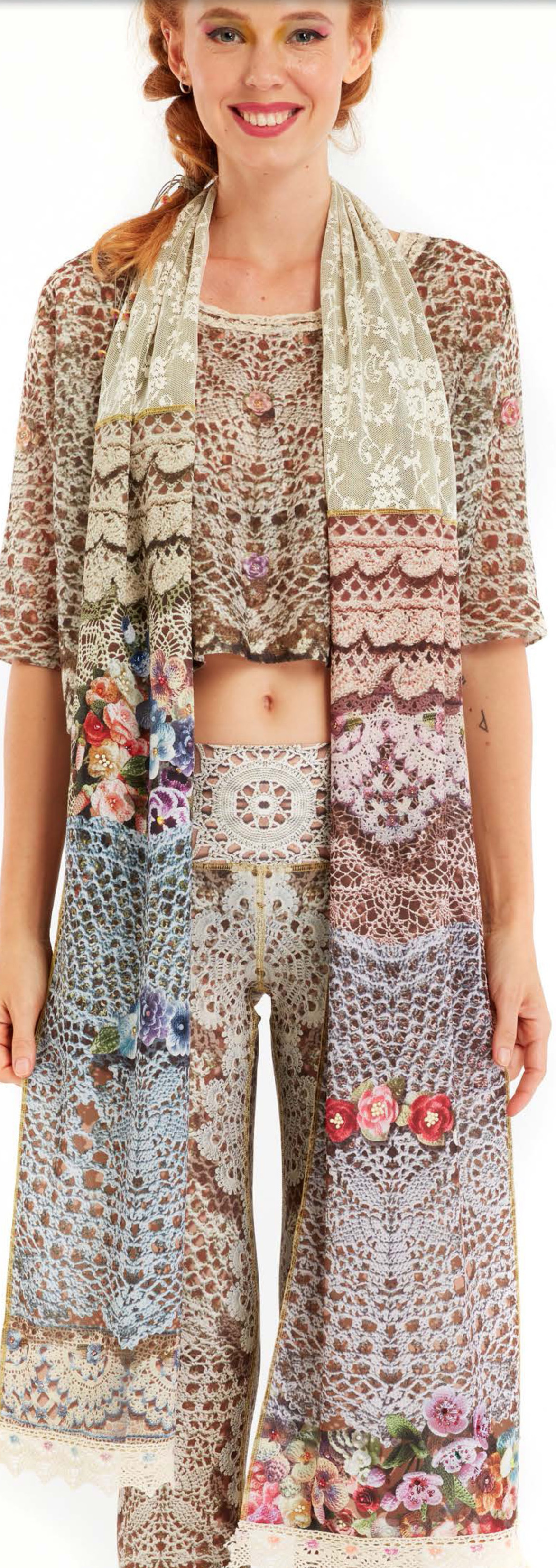 IPNG: Feelin Bloomy Knit Illusion Scarf (Ships Immed, 1 Left!)