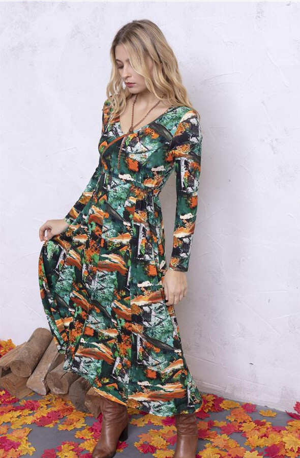 Maloka: Pumpkin Spice Crossover Bodice Maxi Dress (More Colors!) MK_FRANCIA