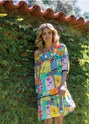 Maloka: Patchwork Of Sunflowers Puff Dress (More Colors!)