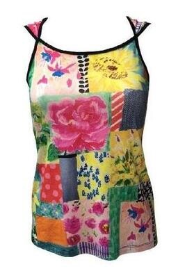 Maloka: Patchwork Of Sunflowers Twisted Tank Top (Few Left!)