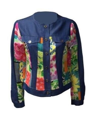 Maloka: Patchwork Of Sunflowers Linen Jacket