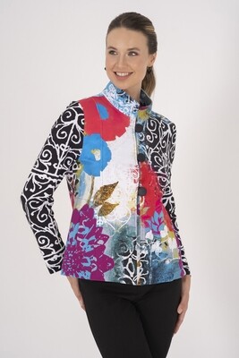 Simply Art Dolcezza: Bali 1 Redux Abstract Art Flared Cardigan Jacket