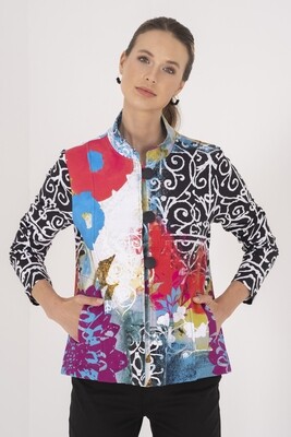 Simply Art Dolcezza: Bali 1 Redux Abstract Art Flared Cardigan Jacket (1 Left!)