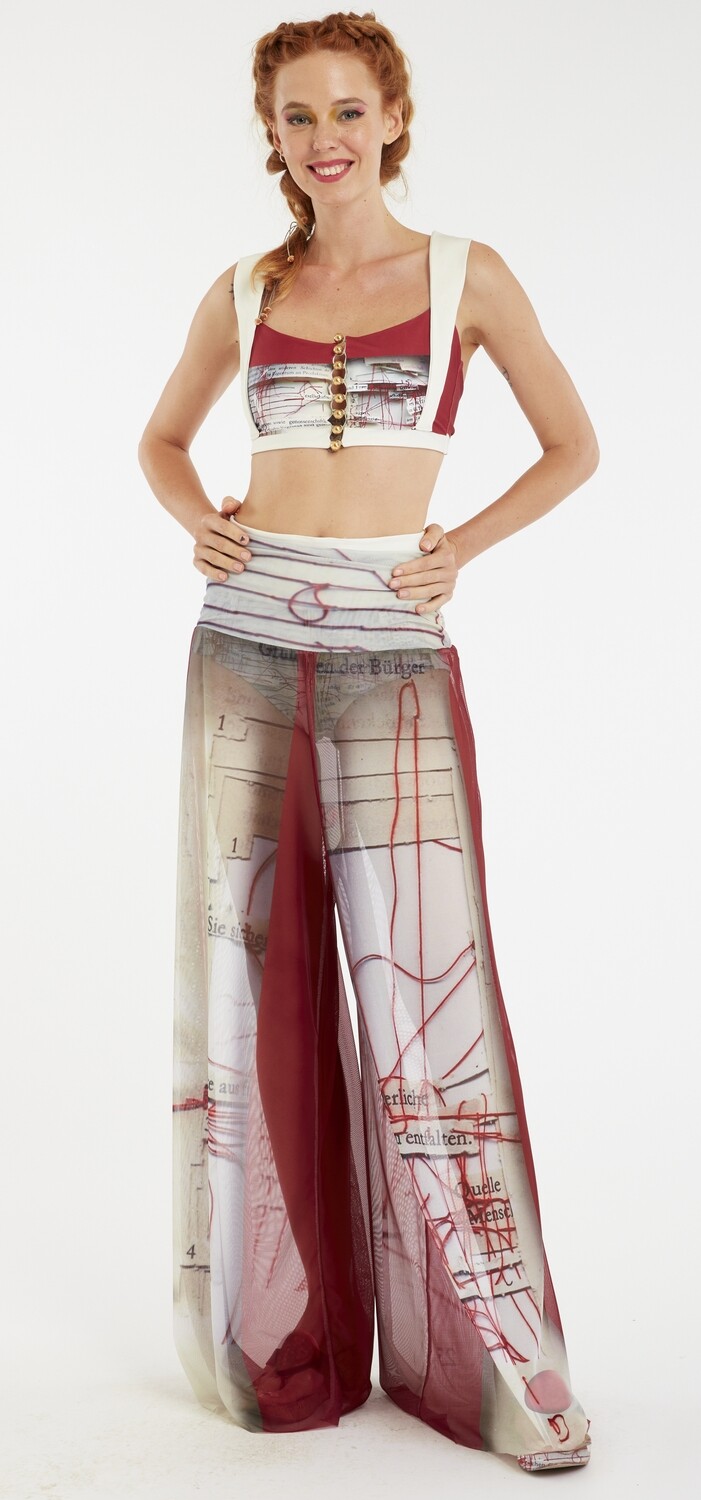 IPNG: Resort Stories Mapped Out Rouge High Waisted Mesh Pants (Some Ship Immed!)