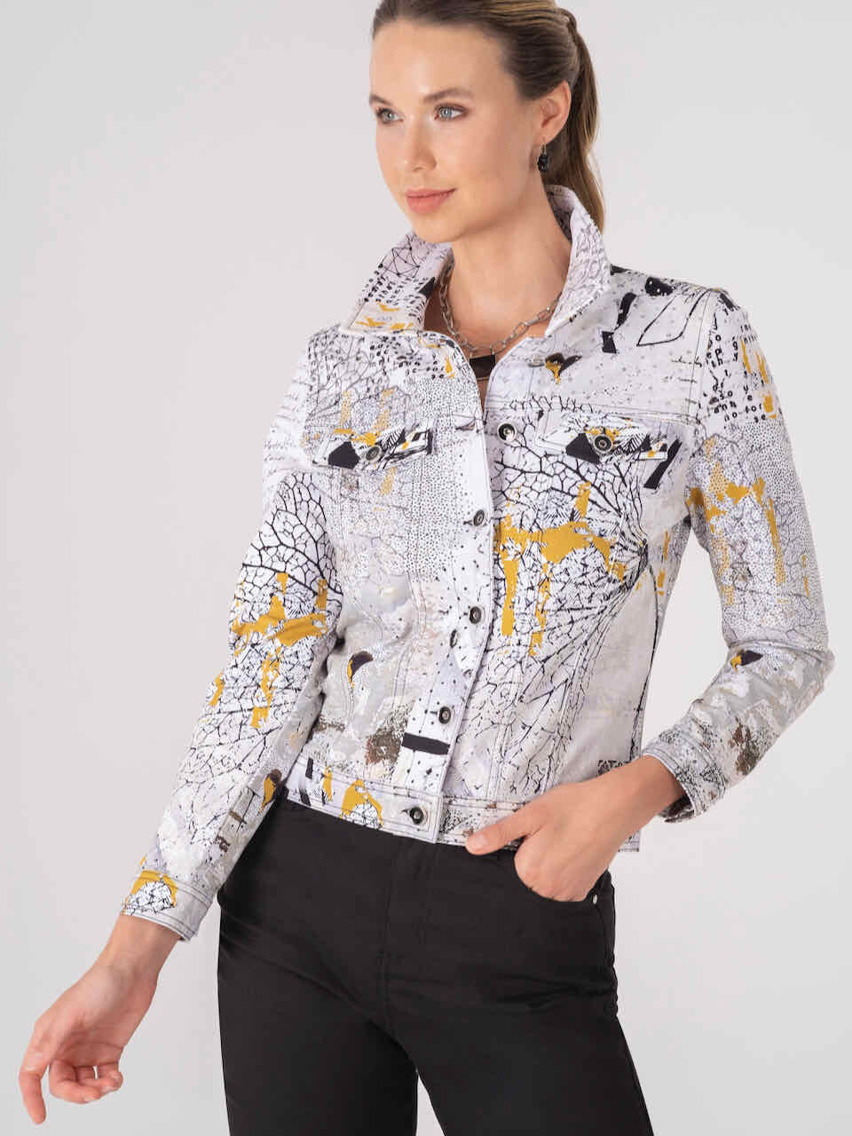 Simply Art Dolcezza: Hydrangea Abstract Art Soft Denim Jacket SOLD OUT