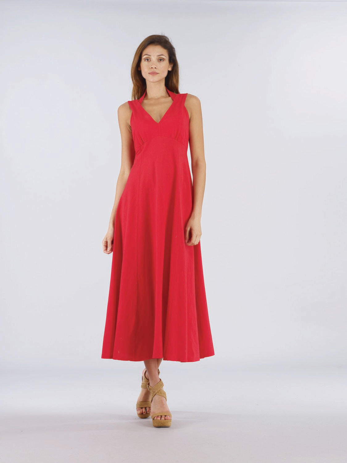 Luna Luz: Diamond Neck Cotton Muslin Dress SOLD OUT
