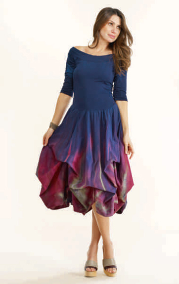 Luna Luz: Enchanting Feather Tied and Dyed Dress (Ships Immed in Black/Emerald!) LL_93TF_New1