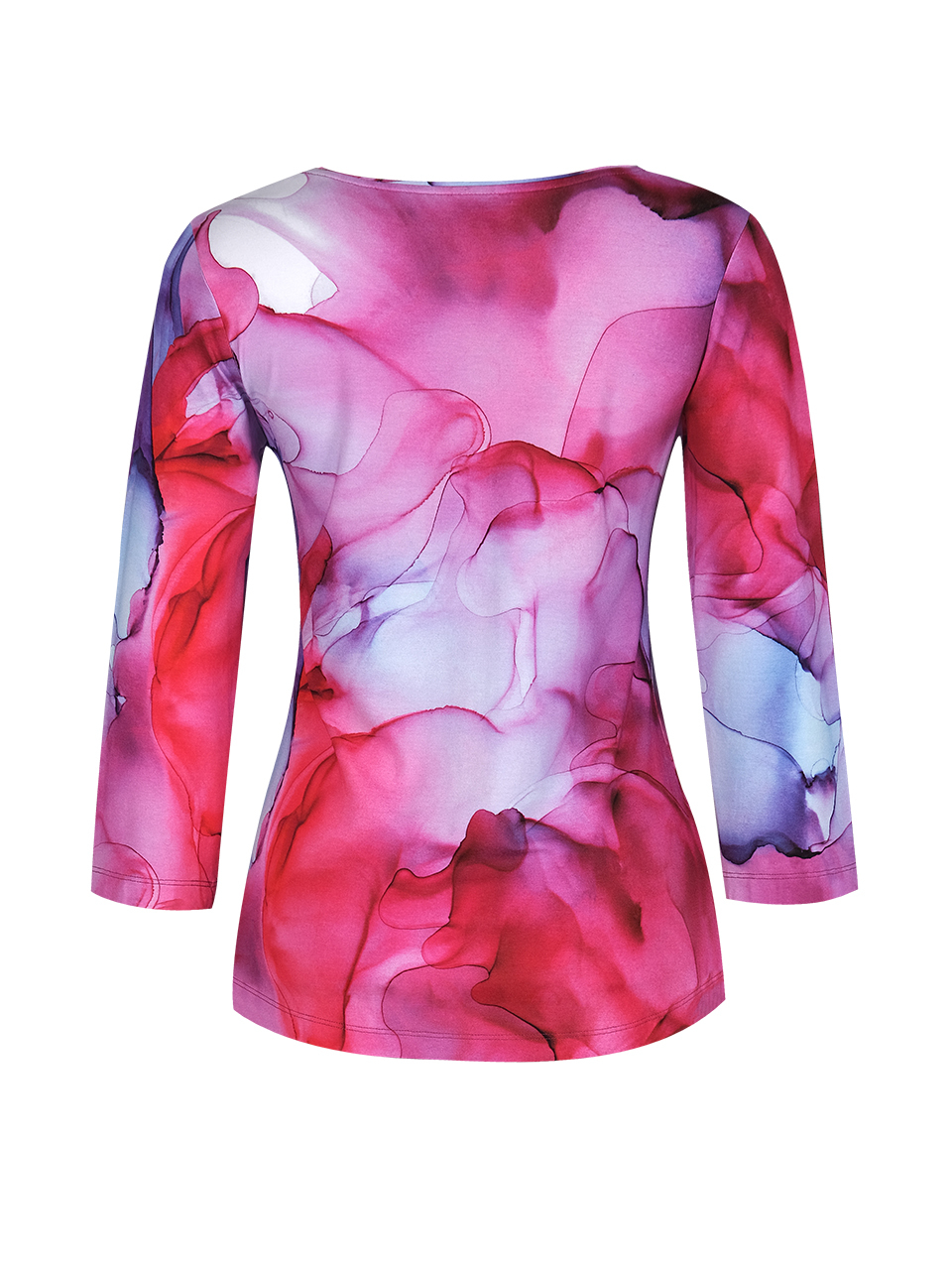 Simply Art Dolcezza: Red Purple Pink Three-Quarter Sleeve Comfort Top