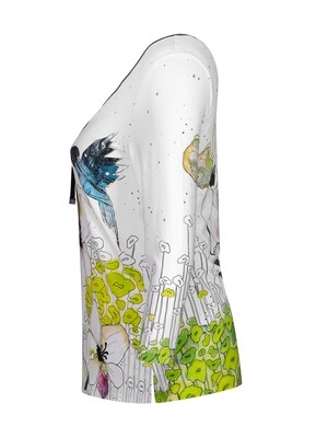 Simply Art Dolcezza: Flowers And A Hummingbird Keyhole Tunic