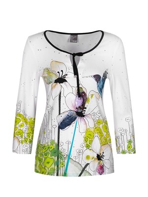 Simply Art Dolcezza: Flowers And A Hummingbird Keyhole Tunic