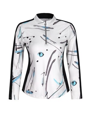 Golf Club Dolcezza: Thetys Long Sleeve Flared Comfort Art Top (Special Price, 1 Left!)