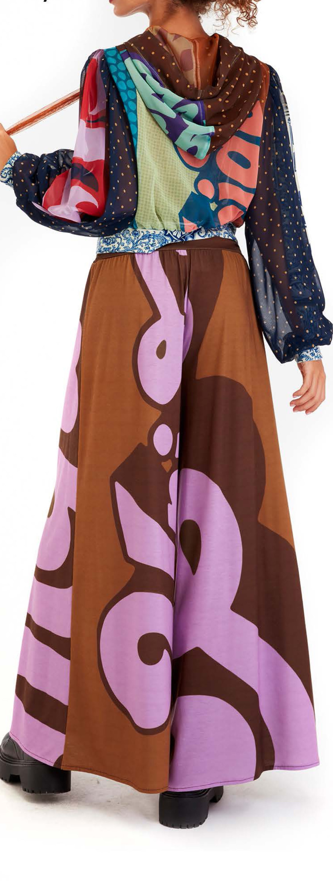 IPNG: Ocean Washed Tiled Flared Drape Pants (Some Ship Immed!)