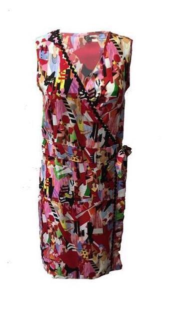 Maloka: Fashion Show Abstract Art Faux Wrap Dress (2 Left!)