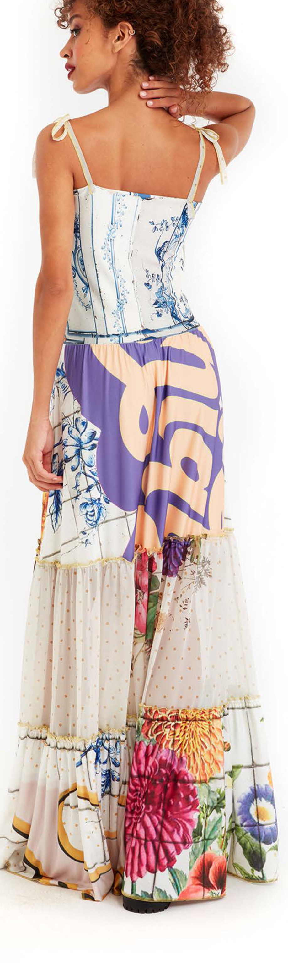 IPNG: Ocean Washed Tiled Illusion Convertible Maxi Dress To Skirt